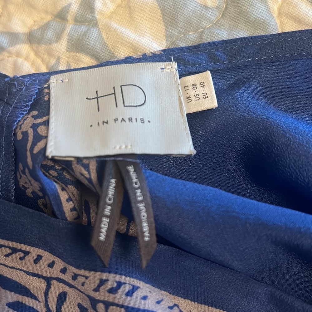 Anthropologie HD In Paris 100% Silk Moonset Asymmetrical Handkerchief Hem Tank 8 - Picture 4 of 6
